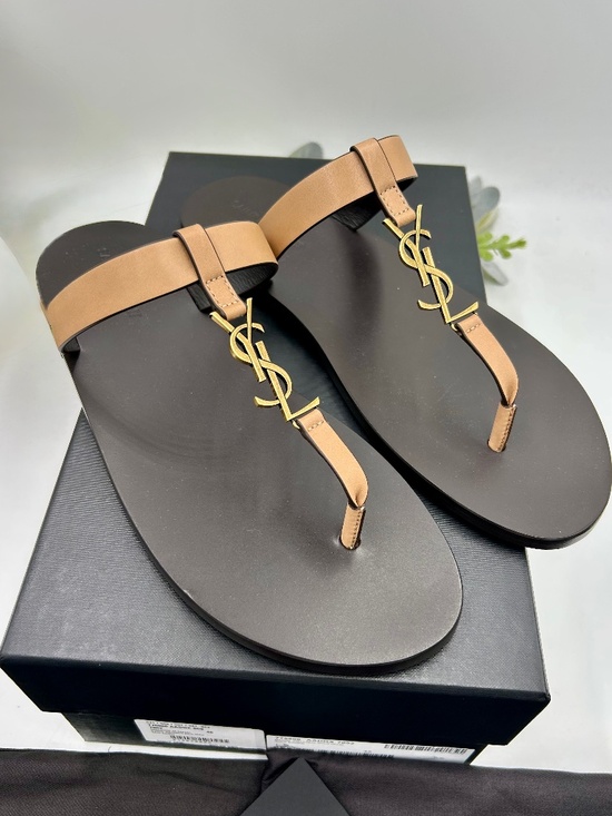 Men’s Saint Laurent Cassandre Leather Sandals . Size 45/12 US. main image 8